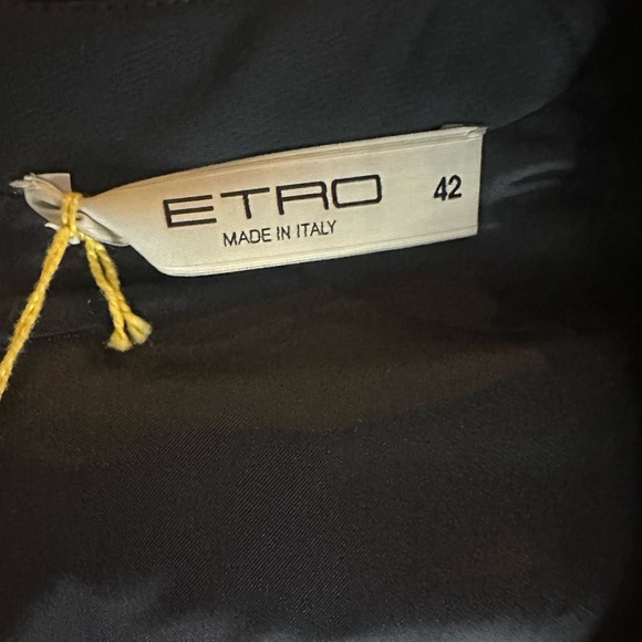 ETRO Paisley Print V-Neck Bohemian Shift Dress - Picture 8 of 8